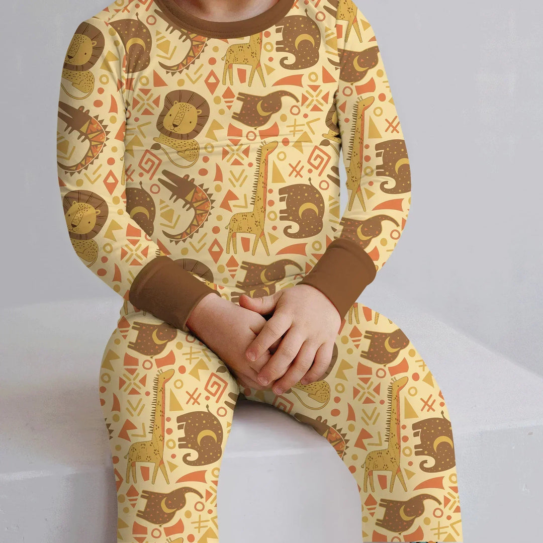 African Animals Spirit Bamboo Two Piece Long Sleeve Pajama Set