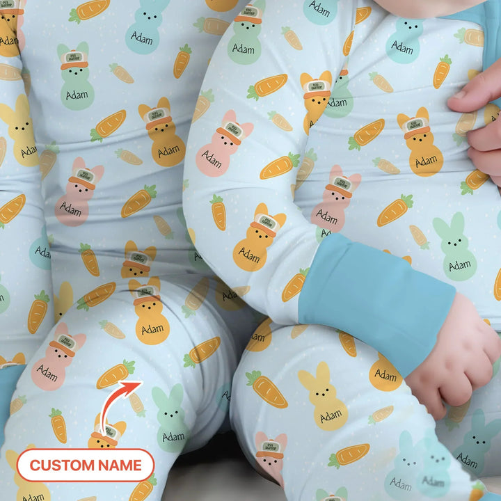 Custom Name Easter Bunny Bamboo Convertible Zippy