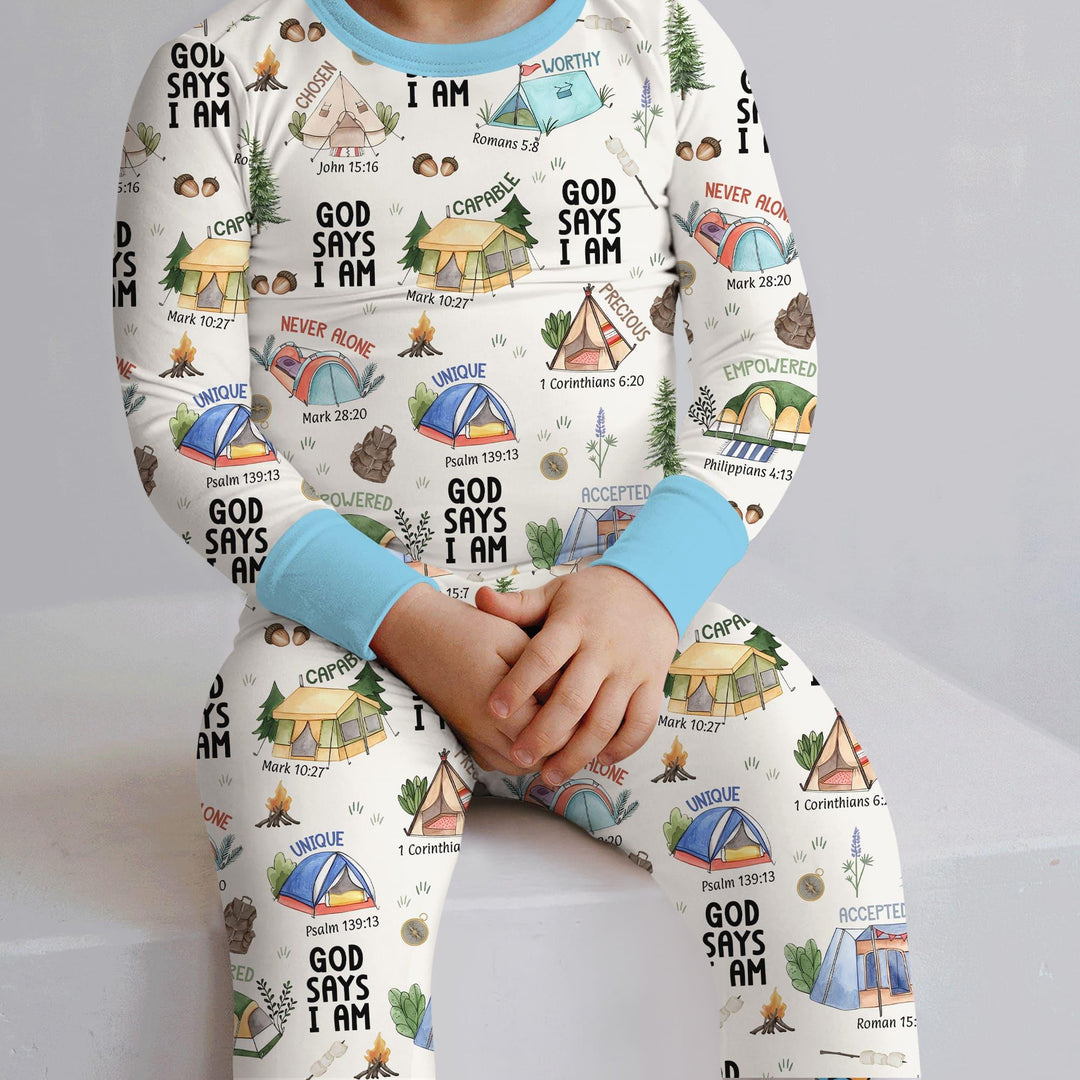 God Says I Am – Adventure Affirmations Bamboo Two Piece Long Sleeve Pajama Set