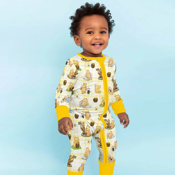 Bear & Friends Yellow Plaid Bamboo Convertible Zippy