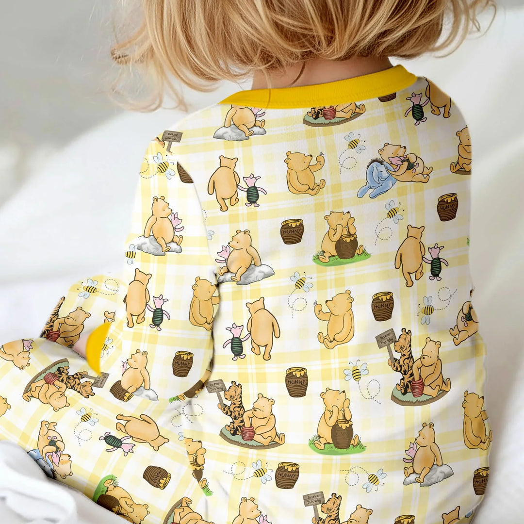 Bear & Friends Yellow Plaid Bamboo Convertible Zippy