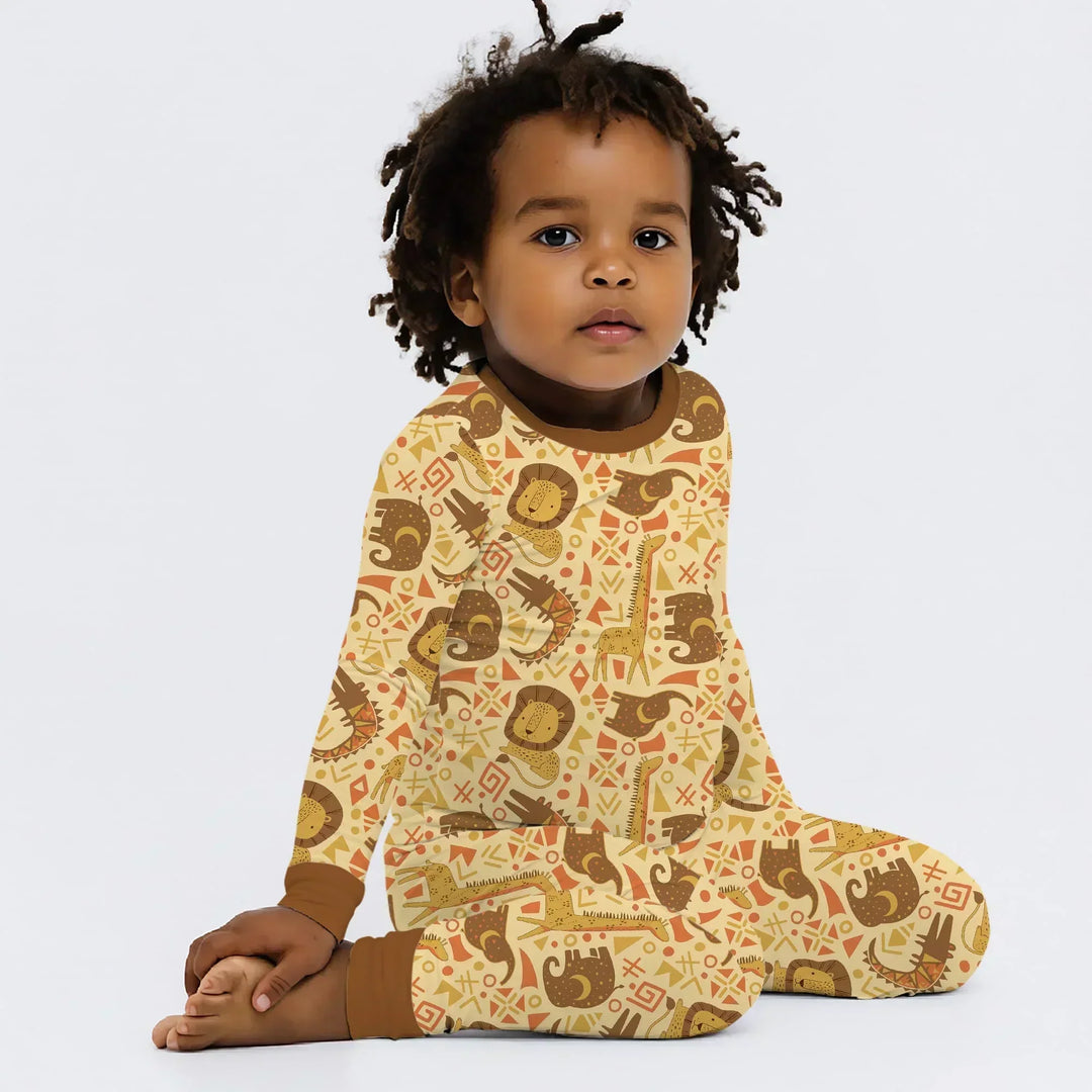 African Animals Spirit Bamboo Two Piece Long Sleeve Pajama Set