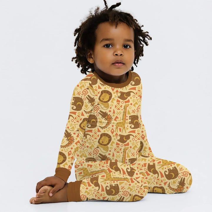 African Animals Spirit Bamboo Two Piece Long Sleeve Pajama Set
