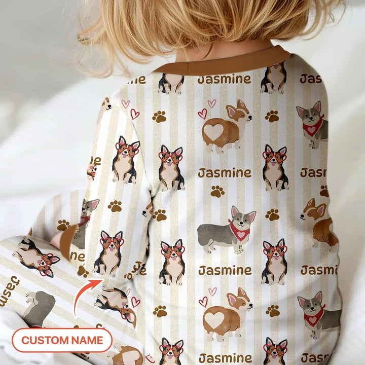Custom Name Playful Corgis Family Matching Bamboo Convertible Zippy