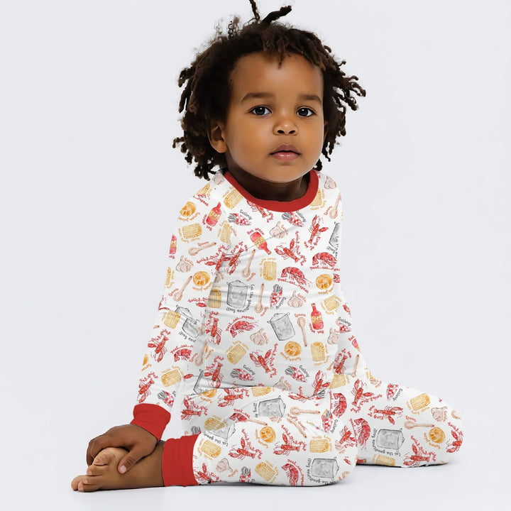 Crawfish Boil Bamboo Two Piece Long Sleeve Pajama Set
