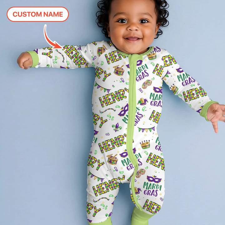 Custom Name Make your own Mardi Gras Bamboo Convertible Zippy