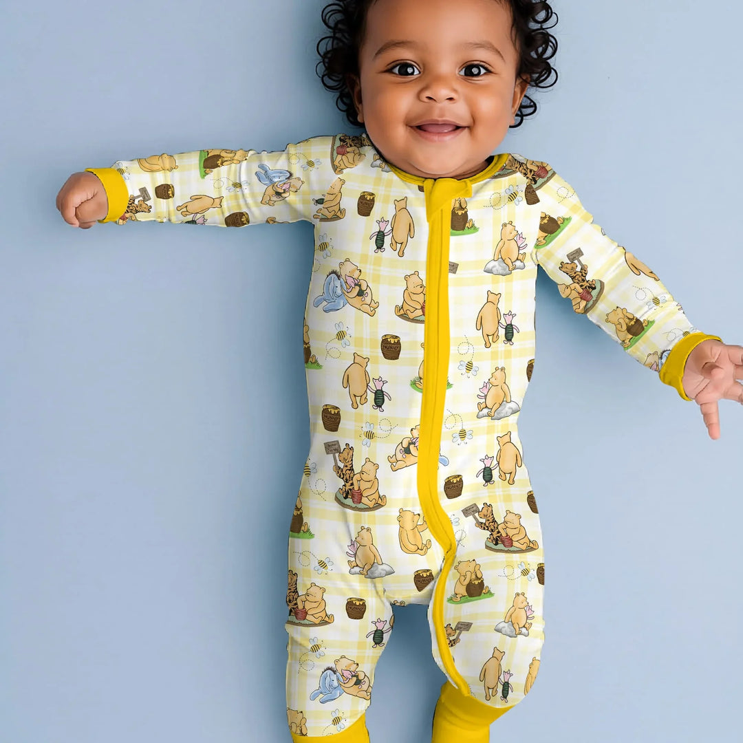 Bear & Friends Yellow Plaid Bamboo Convertible Zippy