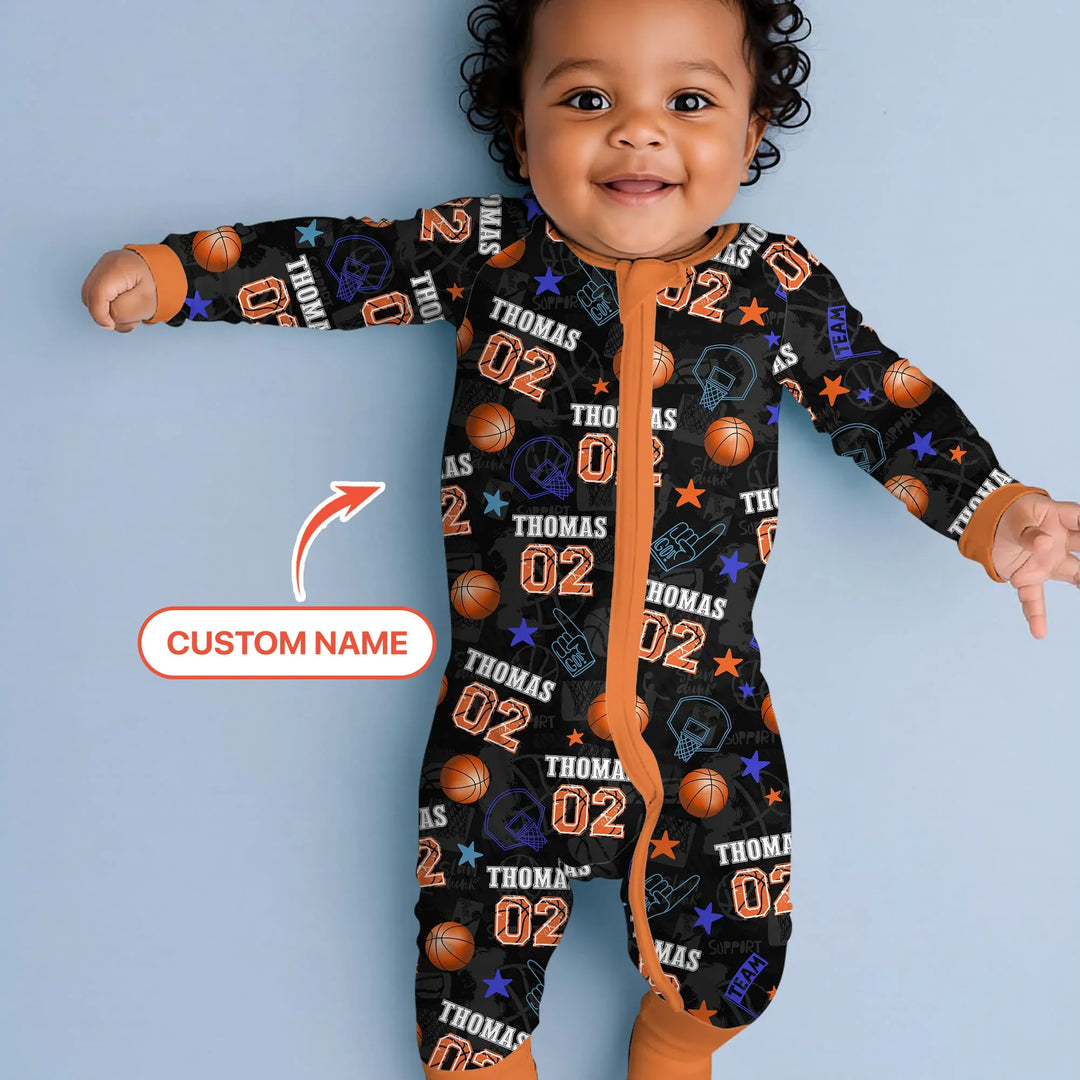 Custom Name Basketball Time Bamboo Convertible Zippy