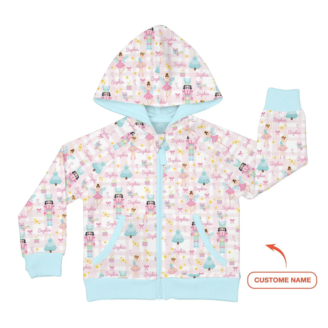 Nutcracker And Ballerinas Custom Name Bamboo Zip Hoodie