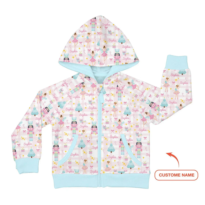 Nutcracker And Ballerinas Custom Name Bamboo Zip Hoodie