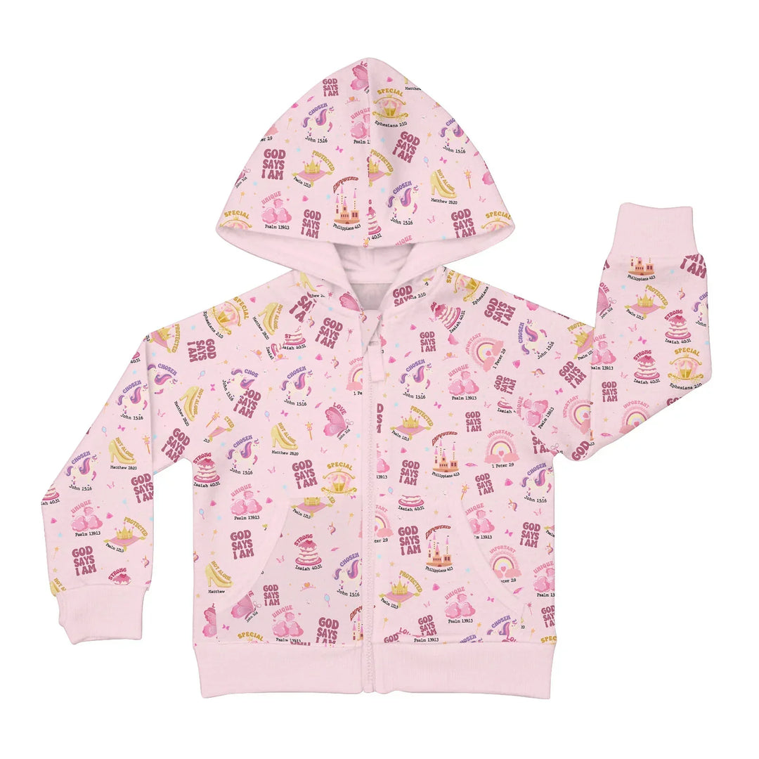 God Says I Am Girl Bamboo Zip Hoodie