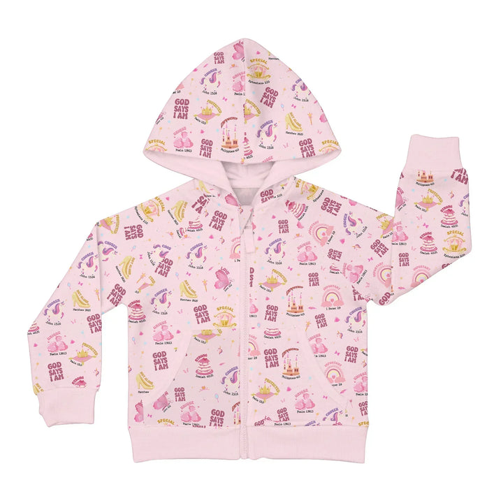God Says I Am Girl Bamboo Zip Hoodie