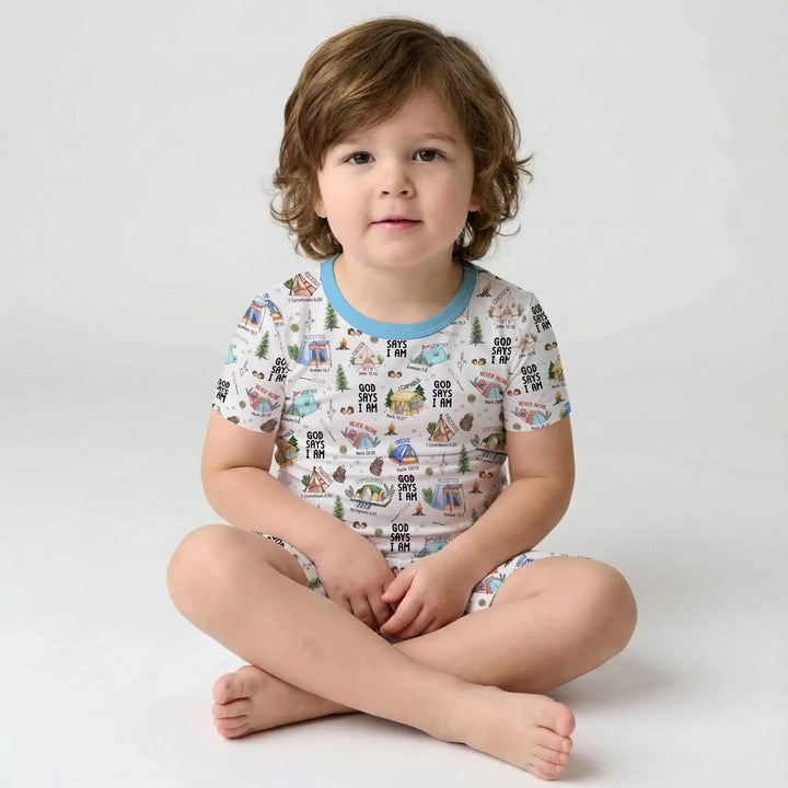 God Says I Am – Adventure Affirmations Short Sleeve Shorts Pajama Set