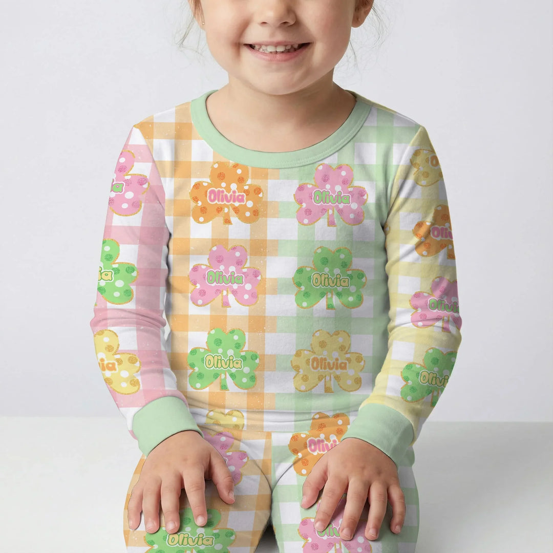 Lucky Shamrock Bamboo Two Piece Long Sleeve Pajama Set