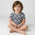 Playful Dachshund Delight Bamboo Two Piece Short Sleeve Shorts Pajama Set