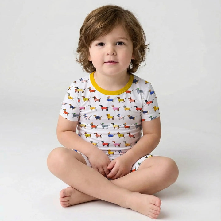 Dachshund Fashion Winnier Short Sleeve Shorts Pajama Set