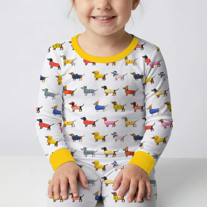 Dachshund Fashion Winnier Bamboo Two Piece Long Sleeve Pajama Set