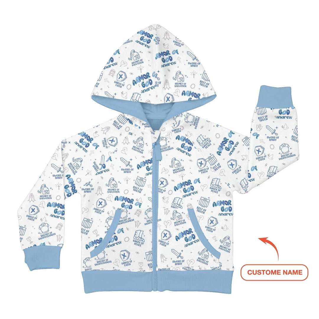 Armor of God Custom Name Bamboo Zip Hoodie