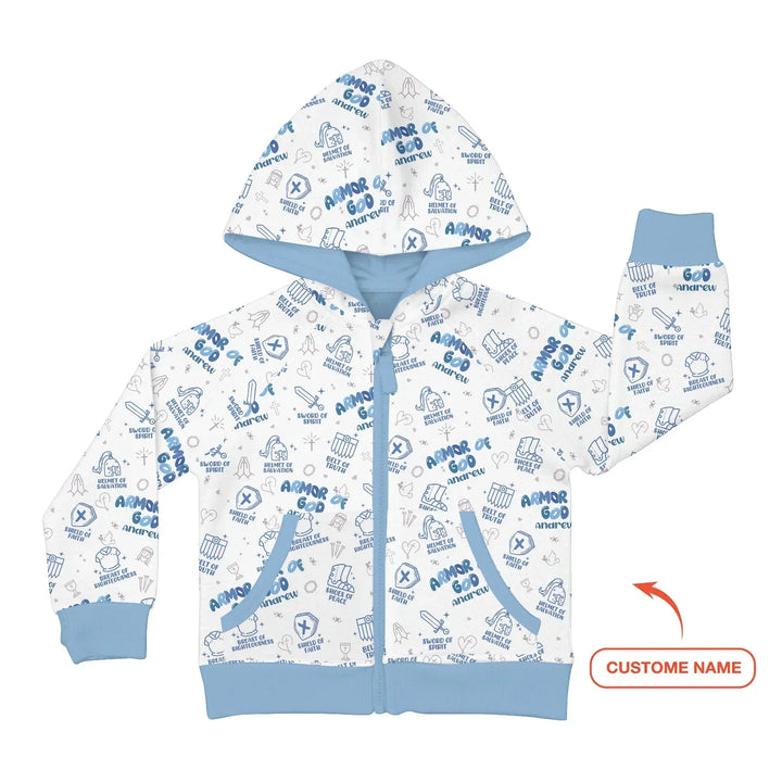 Armor of God Custom Name Bamboo Zip Hoodie