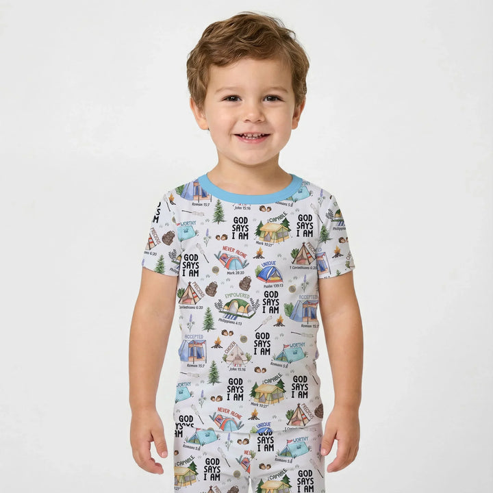 God Says I Am – Adventure Affirmations Bamboo Two Piece Short Sleeve Pajama Set