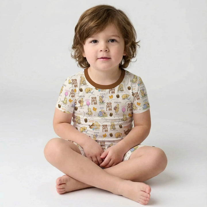 God Says I Am – Little Blessings Short Sleeve Shorts Pajama Set