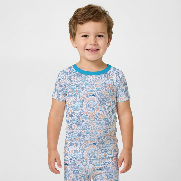 Doodle Passover Matching Family Bamboo Two Piece Short Sleeve Pajama Set