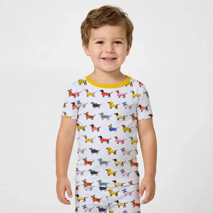 Dachshund Fashion Winnier Bamboo Two Piece Short Sleeve Pajama Set
