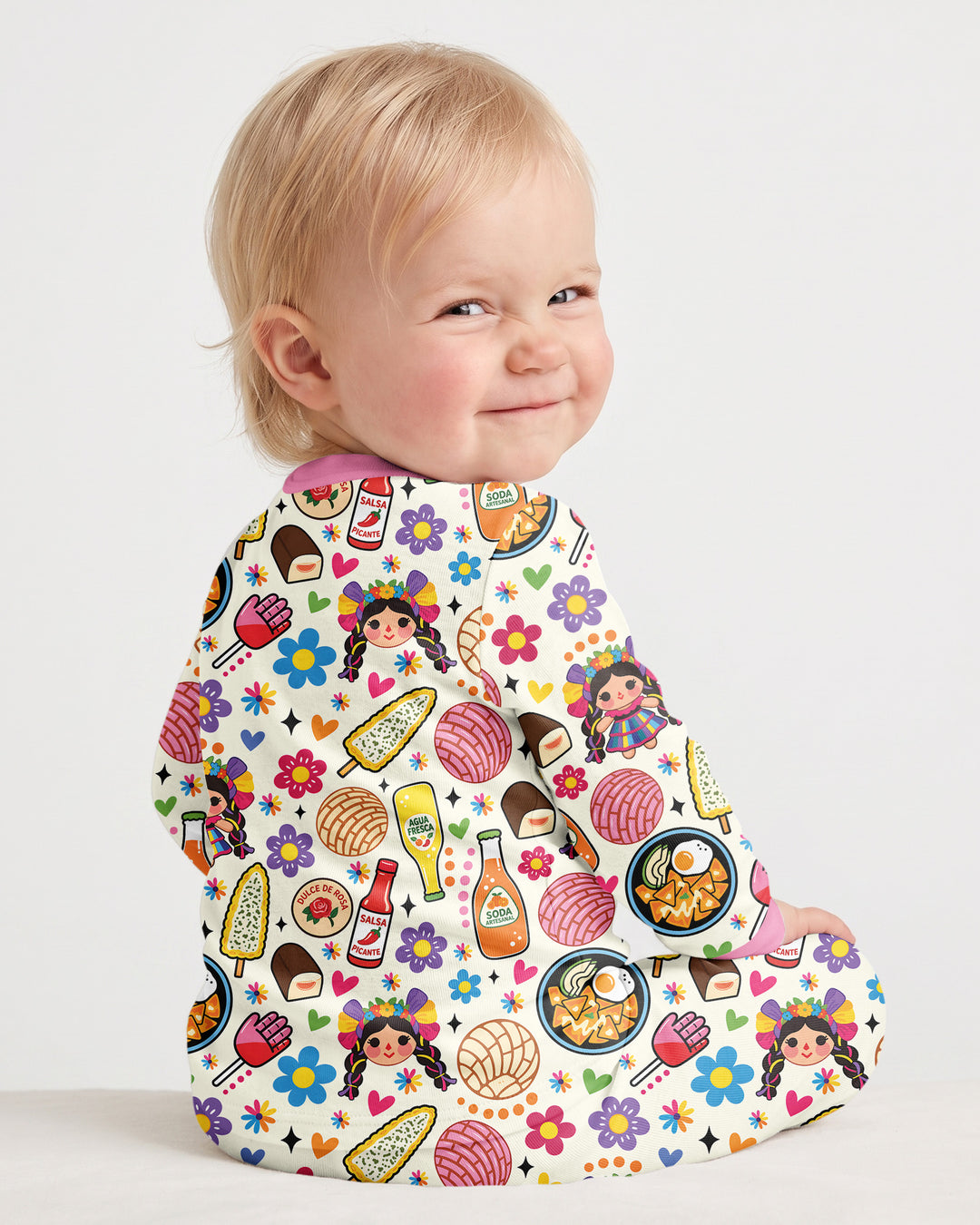 Little Mexican Fiesta Bamboo Two Piece Long Sleeve Pajama Set