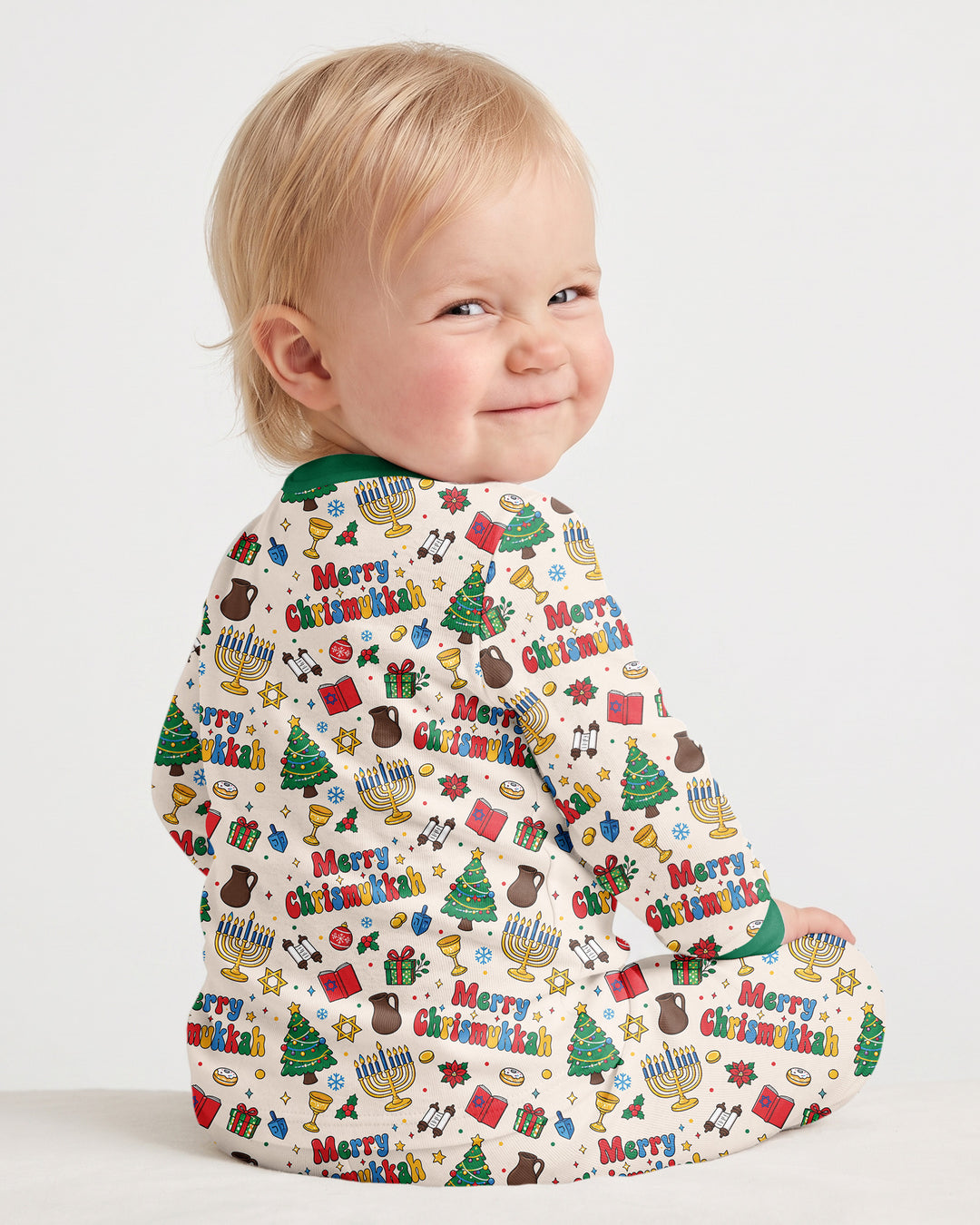 Merry Chrismukkah Bamboo Two Piece Long Sleeve Pajama Set