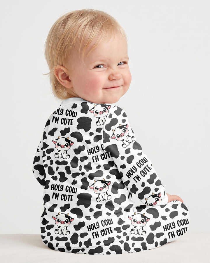 Holy Cow I'm Cute Bamboo Two Piece Long Sleeve Pajama Set