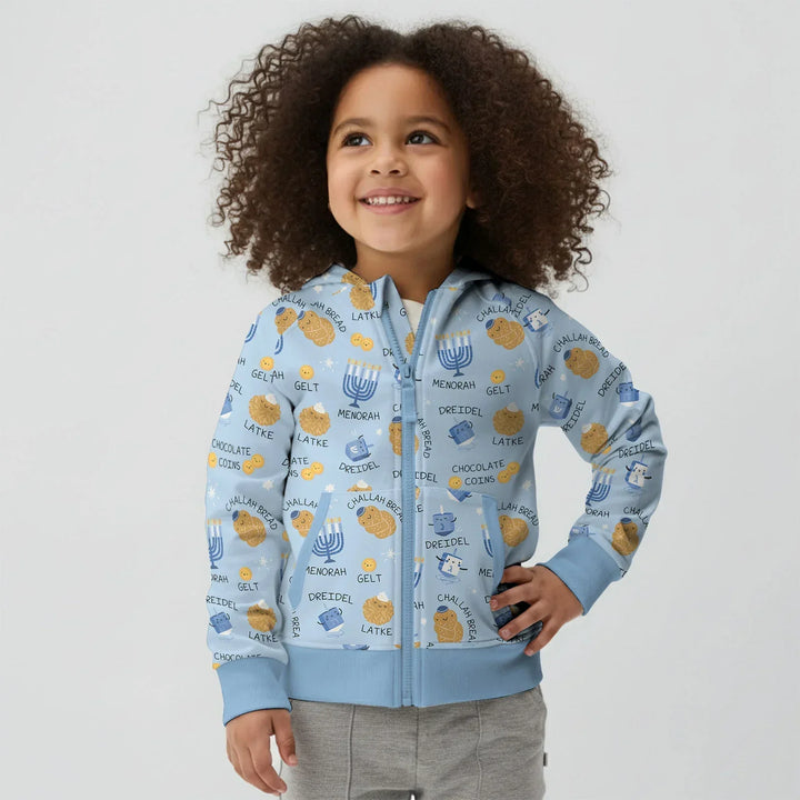 Family Hanukkah Matching Bamboo Zip Hoodie