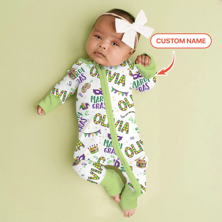 Custom Name Make your own Mardi Gras Bamboo Convertible Zippy
