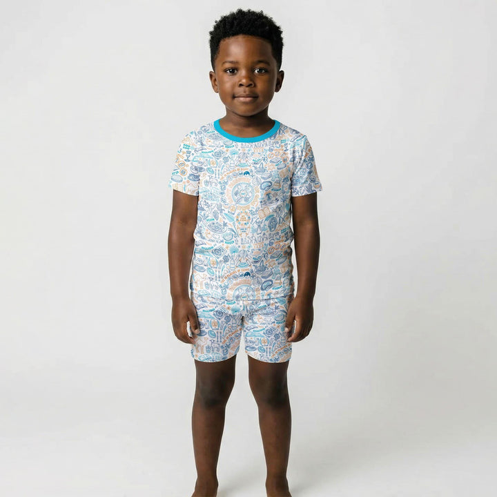 Doodle Passover Matching Family Bamboo Two Piece Short Sleeve Shorts Pajama Set