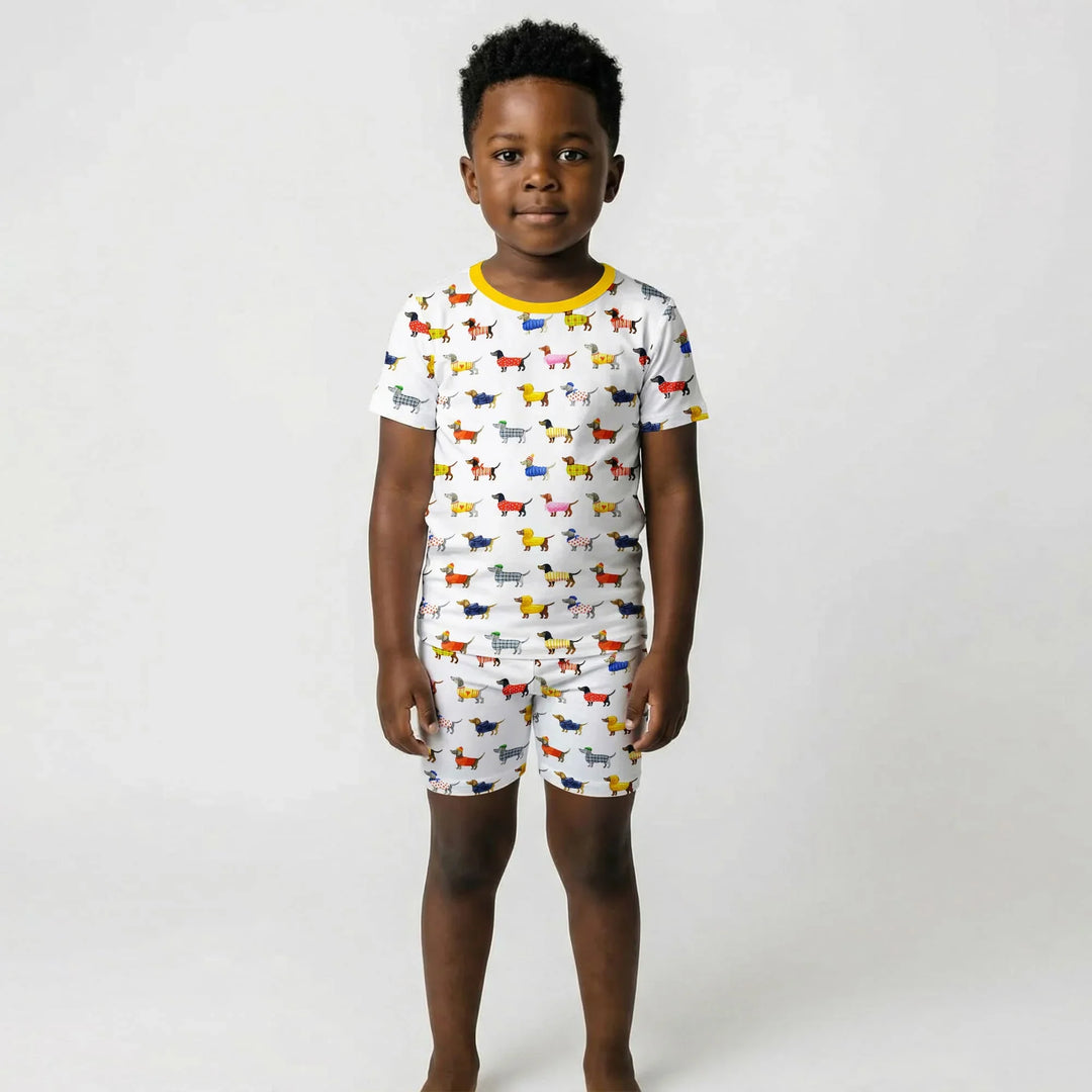Dachshund Fashion Winnier Short Sleeve Shorts Pajama Set