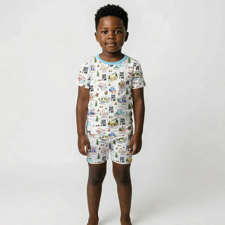 God Says I Am – Adventure Affirmations Short Sleeve Shorts Pajama Set