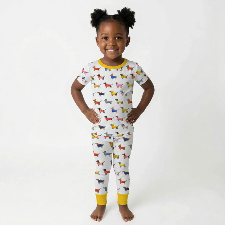 Dachshund Fashion Winnier Bamboo Two Piece Short Sleeve Pajama Set