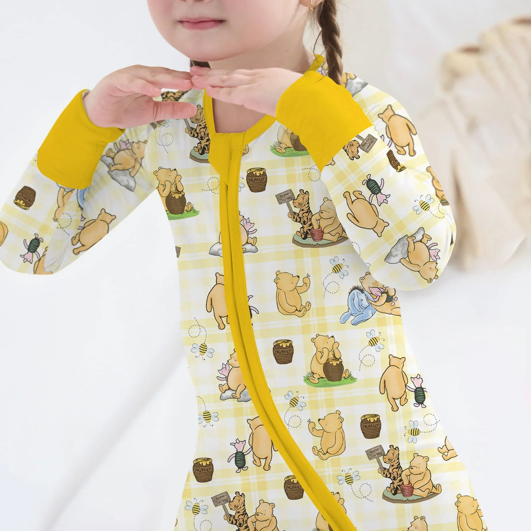 Bear & Friends Yellow Plaid Bamboo Convertible Zippy