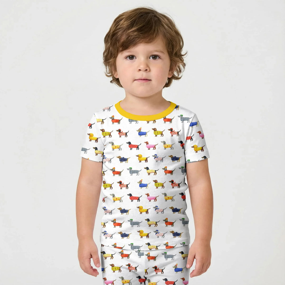 Dachshund Fashion Winnier Short Sleeve Shorts Pajama Set