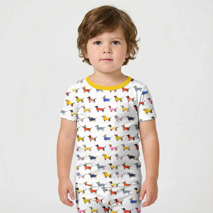 Dachshund Fashion Winnier Short Sleeve Shorts Pajama Set