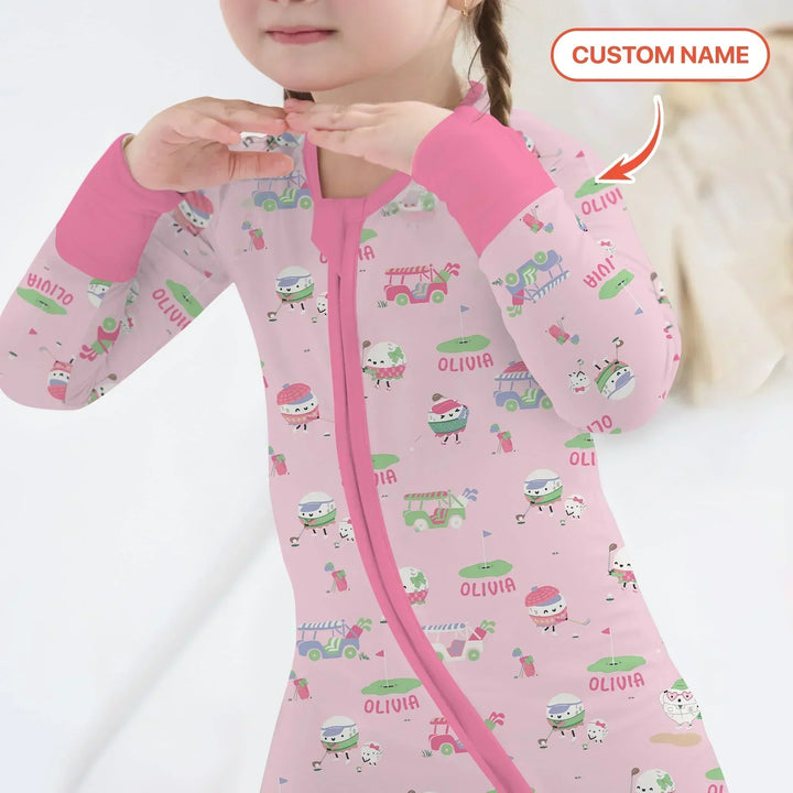 Cute Golf ball Bamboo Convertible Zippy