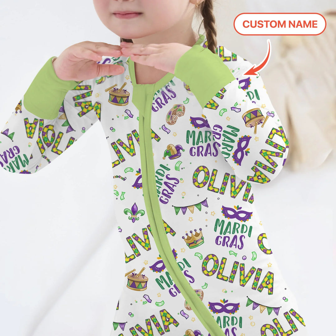 Custom Name Make your own Mardi Gras Bamboo Convertible Zippy