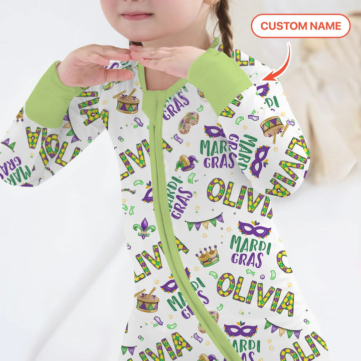 Custom Name Make your own Mardi Gras Bamboo Convertible Zippy