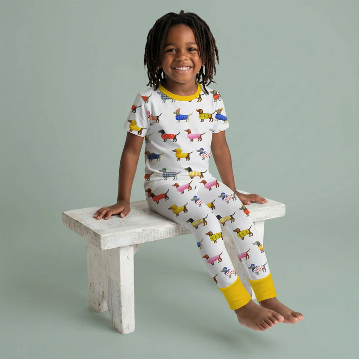 Dachshund Fashion Winnier Bamboo Two Piece Short Sleeve Pajama Set
