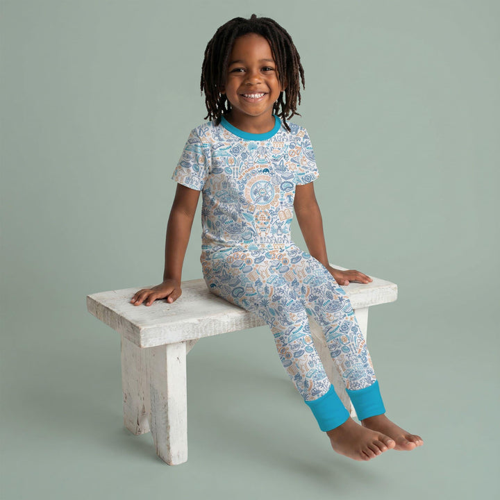 Doodle Passover Matching Family Bamboo Two Piece Short Sleeve Pajama Set