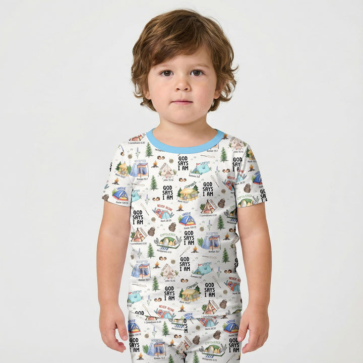 God Says I Am – Adventure Affirmations Short Sleeve Shorts Pajama Set