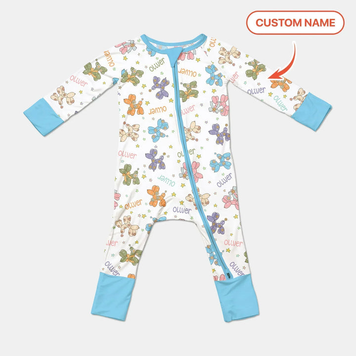 Custom Name Balloon Dog Bamboo Convertible Zippy