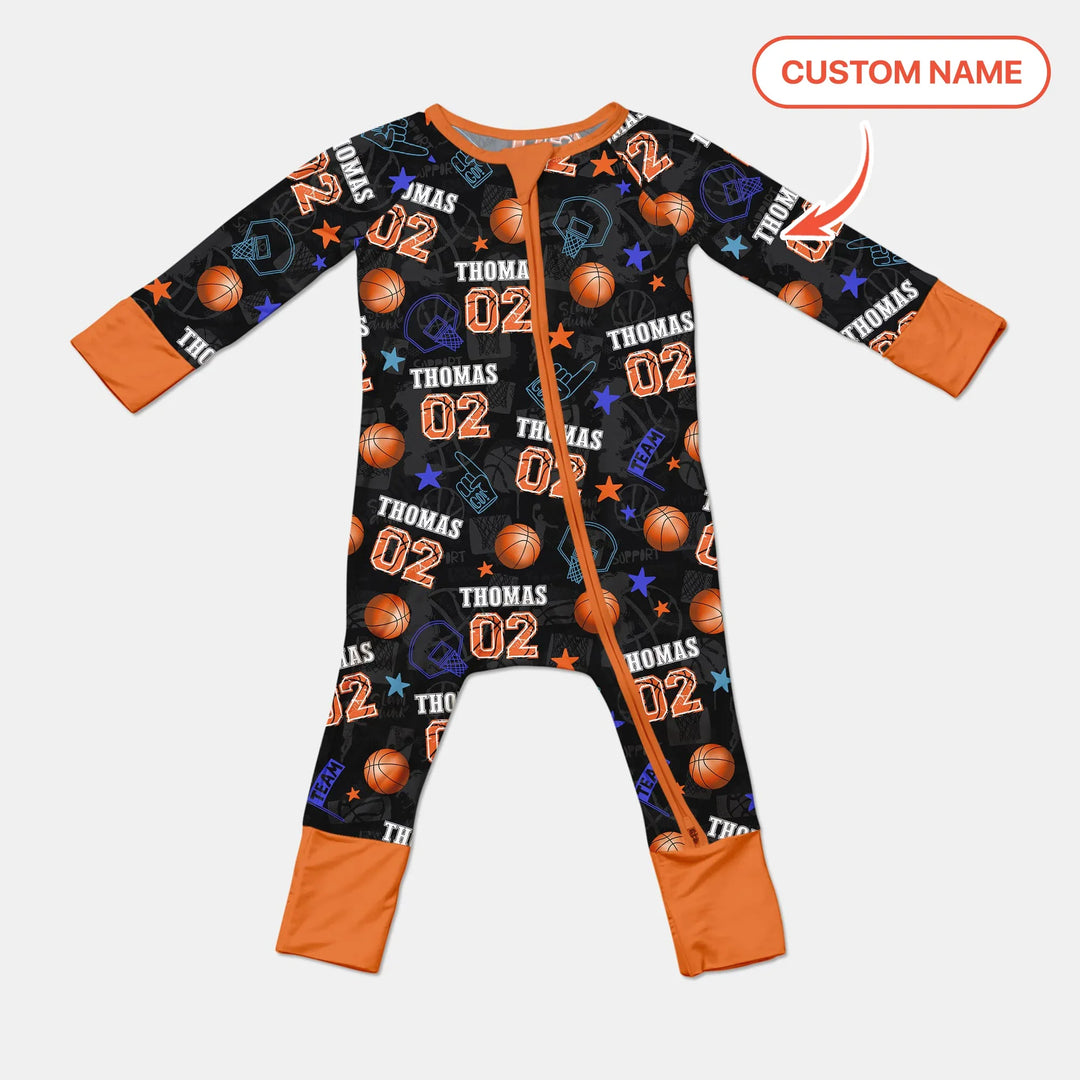 Custom Name Basketball Time Bamboo Convertible Zippy