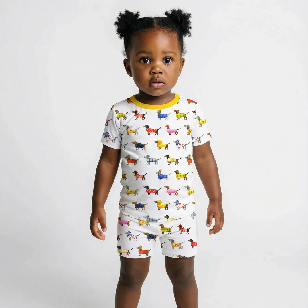 Dachshund Fashion Winnier Short Sleeve Shorts Pajama Set