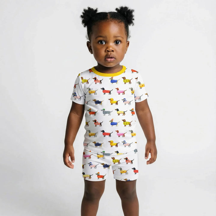Dachshund Fashion Winnier Short Sleeve Shorts Pajama Set