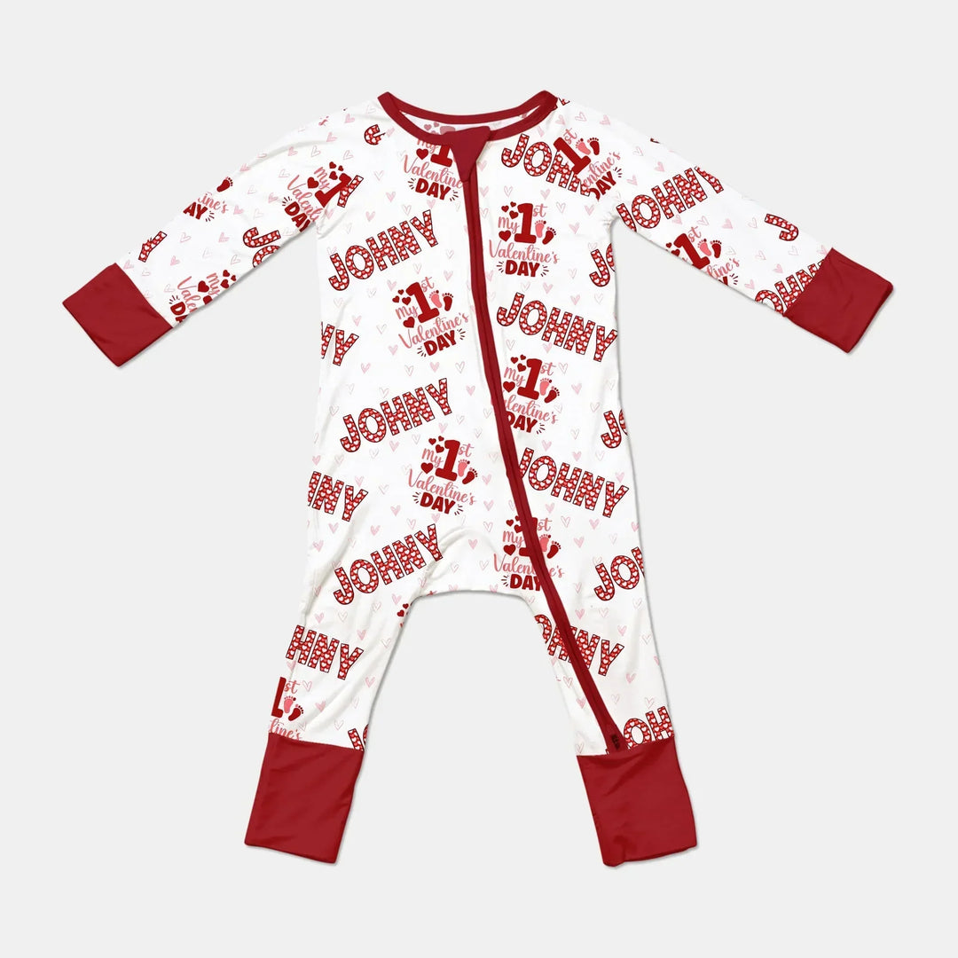 Custom Name My 1st Valentine's Day Bamboo Convertible Zippy